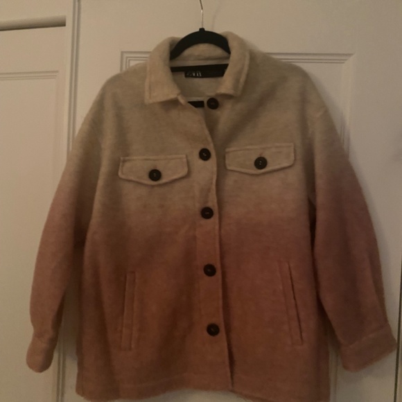Zara Pink Ombre wool shacket / jacket - Picture 3 of 4